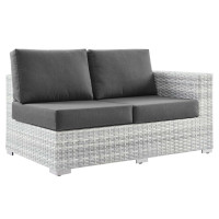 Modway EEI-4302-LGR-CHA Convene Outdoor Patio Right-Arm Loveseat Light Gray Charcoal