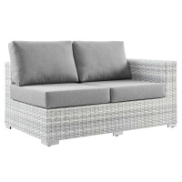 Modway EEI-4302-LGR-GRY Convene Outdoor Patio Right-Arm Loveseat Light Gray Gray