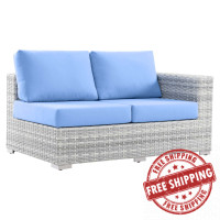 Modway EEI-4302-LGR-LBU Convene Outdoor Patio Right-Arm Loveseat Light Gray Light Blue