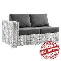 Modway EEI-4303-LGR-CHA Convene Outdoor Patio Left-Arm Loveseat Light Gray Charcoal