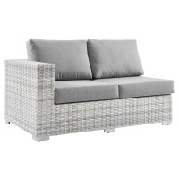 Modway EEI-4303-LGR-GRY Convene Outdoor Patio Left-Arm Loveseat Light Gray Gray