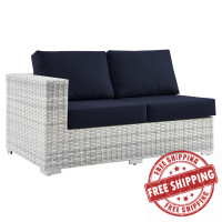 Modway EEI-4303-LGR-NAV Convene Outdoor Patio Left-Arm Loveseat Light Gray Navy