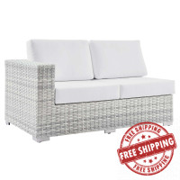 Modway EEI-4303-LGR-WHI Convene Outdoor Patio Left-Arm Loveseat Light Gray White