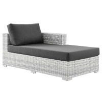 Modway EEI-4304-LGR-CHA Convene Outdoor Patio Right Chaise Light Gray Charcoal