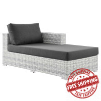 Modway EEI-4304-LGR-CHA Convene Outdoor Patio Right Chaise Light Gray Charcoal