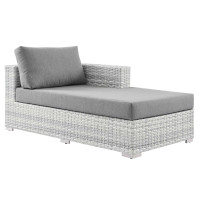Modway EEI-4304-LGR-GRY Convene Outdoor Patio Right Chaise Light Gray Gray