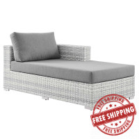 Modway EEI-4304-LGR-GRY Convene Outdoor Patio Right Chaise Light Gray Gray