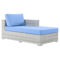 Modway EEI-4304-LGR-LBU Convene Outdoor Patio Right Chaise Light Gray Light Blue