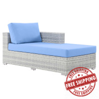 Modway EEI-4304-LGR-LBU Convene Outdoor Patio Right Chaise Light Gray Light Blue