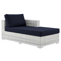 Modway EEI-4304-LGR-NAV Convene Outdoor Patio Right Chaise Light Gray Navy