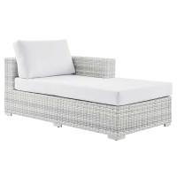 Modway EEI-4304-LGR-WHI Convene Outdoor Patio Right Chaise Light Gray White