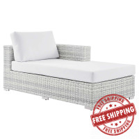 Modway EEI-4304-LGR-WHI Convene Outdoor Patio Right Chaise Light Gray White