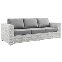 Modway EEI-4305-LGR-GRY Convene Outdoor Patio Sofa Light Gray Gray
