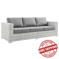 Modway EEI-4305-LGR-GRY Convene Outdoor Patio Sofa Light Gray Gray