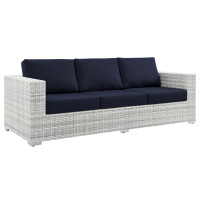 Modway EEI-4305-LGR-NAV Convene Outdoor Patio Sofa Light Gray Navy