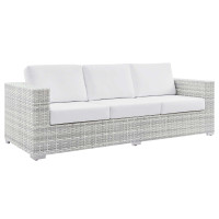 Modway EEI-4305-LGR-WHI Convene Outdoor Patio Sofa Light Gray White