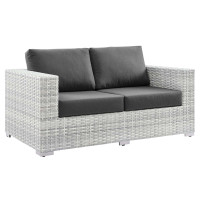 Modway EEI-4306-LGR-CHA Convene Outdoor Patio Loveseat Light Gray Charcoal