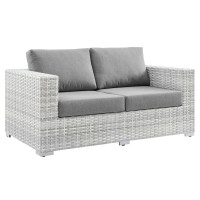 Modway EEI-4306-LGR-GRY Convene Outdoor Patio Loveseat Light Gray Gray