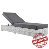 Modway EEI-4307-LGR-CHA Convene Outdoor Patio Chaise Light Gray Charcoal