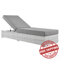 Modway EEI-4307-LGR-GRY Convene Outdoor Patio Chaise Light Gray Gray