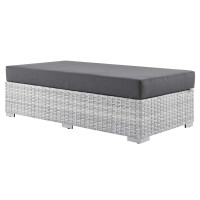 Modway EEI-4308-LGR-CHA Convene Outdoor Patio Rectangular Ottoman Light Gray Charcoal