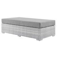 Modway EEI-4308-LGR-GRY Convene Outdoor Patio Rectangular Ottoman Light Gray Gray