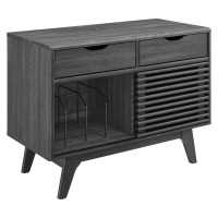Modway EEI-4323-CHA Render Vinyl Record Display Stand Charcoal