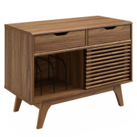 Modway EEI-4323-WAL Walnut Render Vinyl Record Display Stand