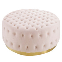 Modway EEI-4326-PNK Pink Ensconce Tufted Performance Velvet Round Ottoman