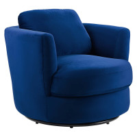 Modway EEI-4345-NAV Navy Pirouette Performance Velvet Swivel Armchair