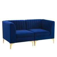 Modway EEI-4346-NAV Navy Triumph Channel Tufted Performance Velvet Loveseat
