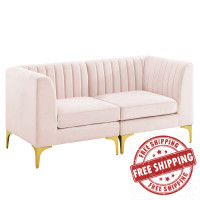 Modway EEI-4346-PNK Pink Triumph Channel Tufted Performance Velvet Loveseat