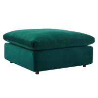 Modway EEI-4365-GRN Green Commix Down Filled Overstuffed Performance Velvet Ottoman