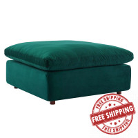 Modway EEI-4365-GRN Green Commix Down Filled Overstuffed Performance Velvet Ottoman