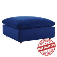 Modway EEI-4365-NAV Navy Commix Down Filled Overstuffed Performance Velvet Ottoman