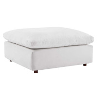 Modway EEI-4365-WHI White Commix Down Filled Overstuffed Performance Velvet Ottoman