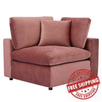 Modway EEI-4366-DUS Dusty Rose Commix Down Filled Overstuffed Performance Velvet Corner Chair