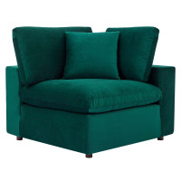 Modway EEI-4366-GRN Green Commix Down Filled Overstuffed Performance Velvet Corner Chair