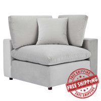 Modway EEI-4366-LGR Light Gray Commix Down Filled Overstuffed Performance Velvet Corner Chair