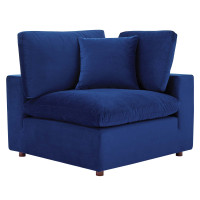 Modway EEI-4366-NAV Navy Commix Down Filled Overstuffed Performance Velvet Corner Chair