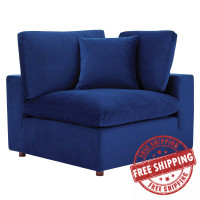 Modway EEI-4366-NAV Navy Commix Down Filled Overstuffed Performance Velvet Corner Chair