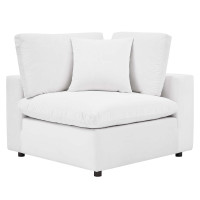 Modway EEI-4366-WHI White Commix Down Filled Overstuffed Performance Velvet Corner Chair