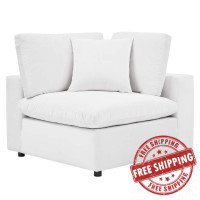 Modway EEI-4366-WHI White Commix Down Filled Overstuffed Performance Velvet Corner Chair