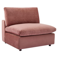 Modway EEI-4367-DUS Dusty Rose Commix Down Filled Overstuffed Performance Velvet Armless Chair