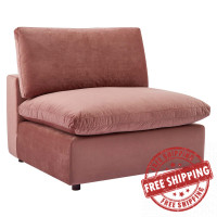 Modway EEI-4367-DUS Dusty Rose Commix Down Filled Overstuffed Performance Velvet Armless Chair