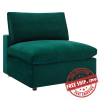 Modway EEI-4367-GRN Green Commix Down Filled Overstuffed Performance Velvet Armless Chair