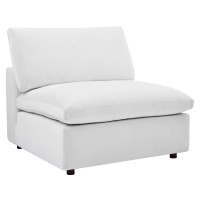 Modway EEI-4367-WHI White Commix Down Filled Overstuffed Performance Velvet Armless Chair