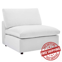 Modway EEI-4367-WHI White Commix Down Filled Overstuffed Performance Velvet Armless Chair