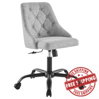 Modway EEI-4369-BLK-LGR Black Light Gray Distinct Tufted Swivel Upholstered Office Chair