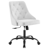 Modway EEI-4369-BLK-WHI Black White Distinct Tufted Swivel Upholstered Office Chair